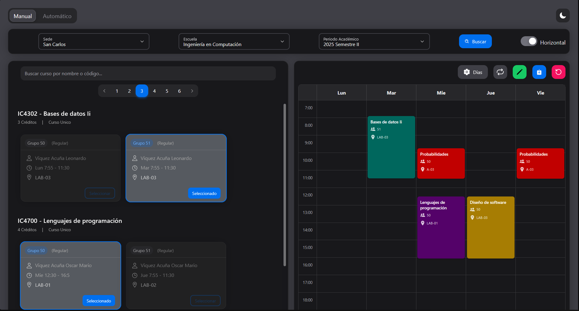 Horarios TEC screenshot